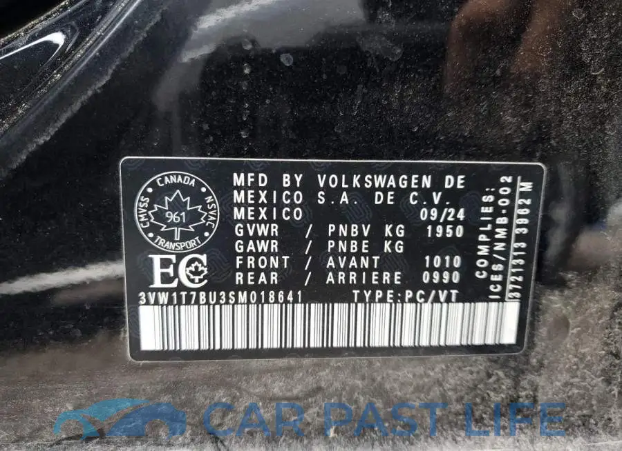 3VW1T7BU3SM018641# 12