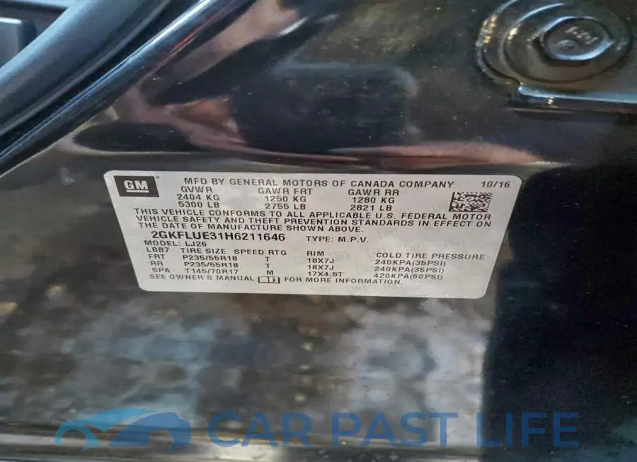 2GKFLUE31H6211646# 12