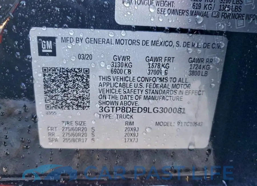 3GTP8DED9LG300081# 12