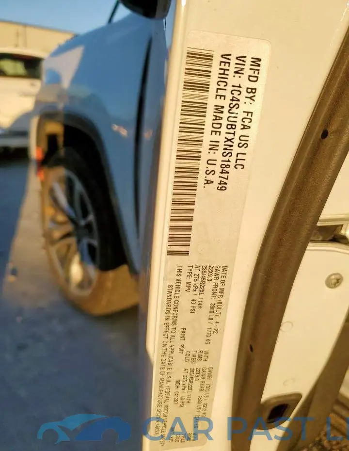 1C4SJUBTXNS184749# 13