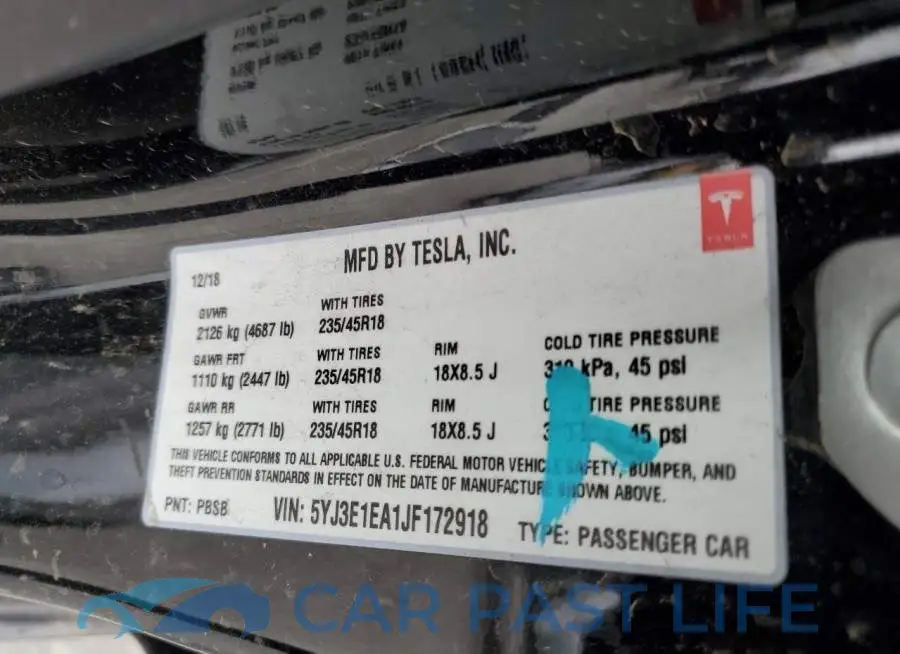 5YJ3E1EA1JF172918# 12