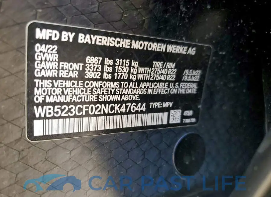WB523CF02NCK47644# 13