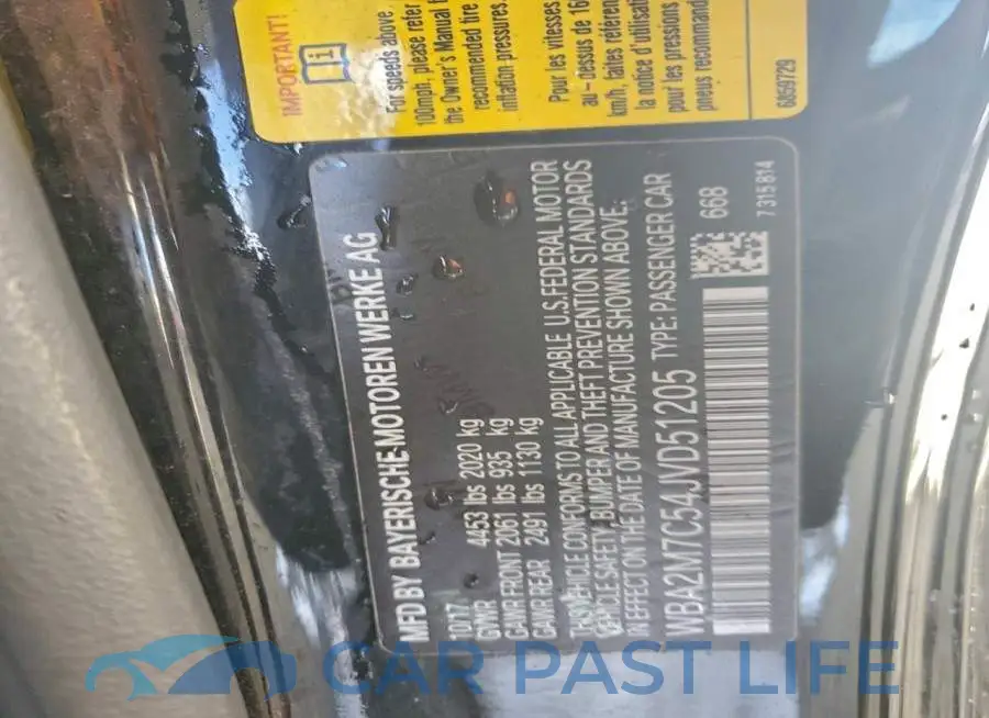 WBA2M7C54JVD51205# 12