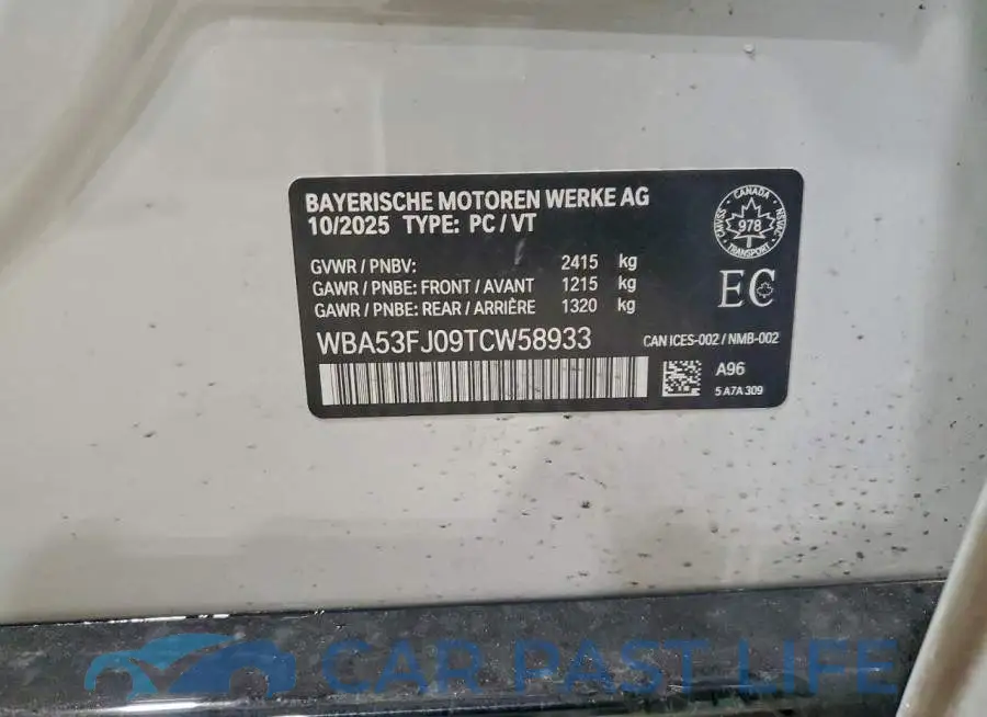 WBA53FJ09TCW58933# 12