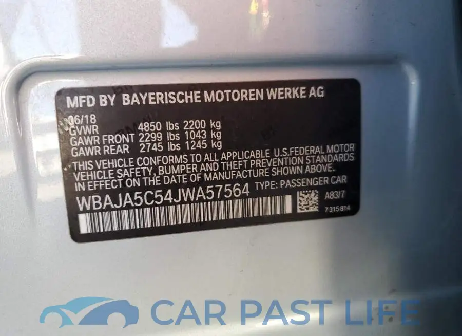 WBAJA5C54JWA57564# 12