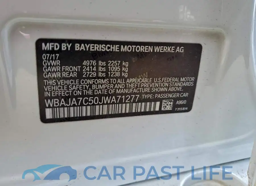 WBAJA7C50JWA71277# 12