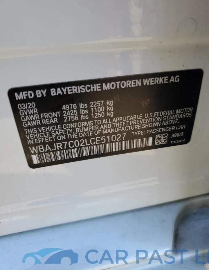 WBAJR7C02LCE51027# 13