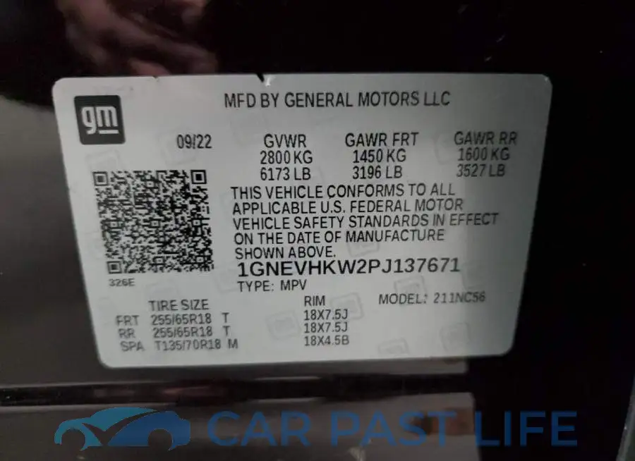 1GNEVHKW2PJ137671# 14