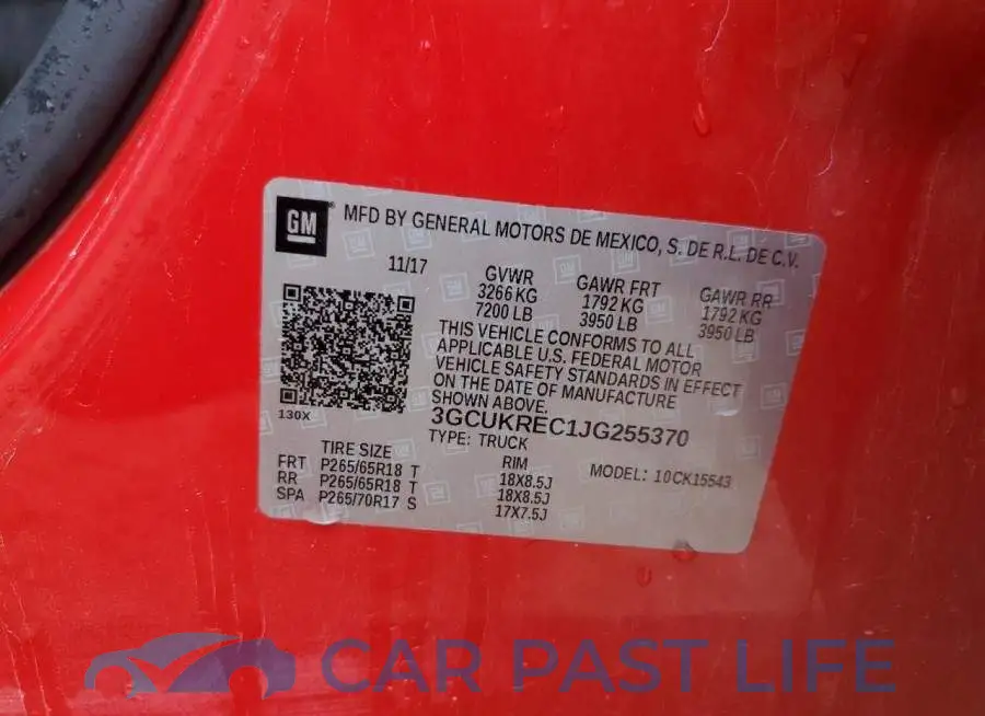 3GCUKREC1JG255370# 12