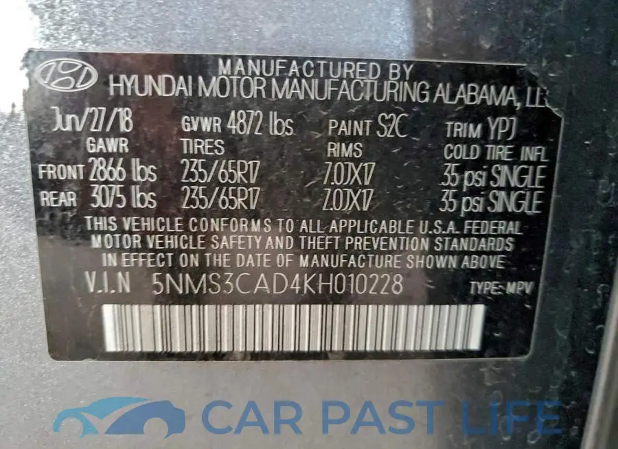 5NMS3CAD4KH010228# 12