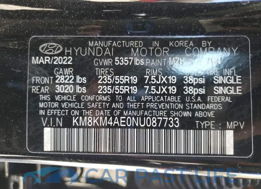 KM8KM4AE0NU087733# 13