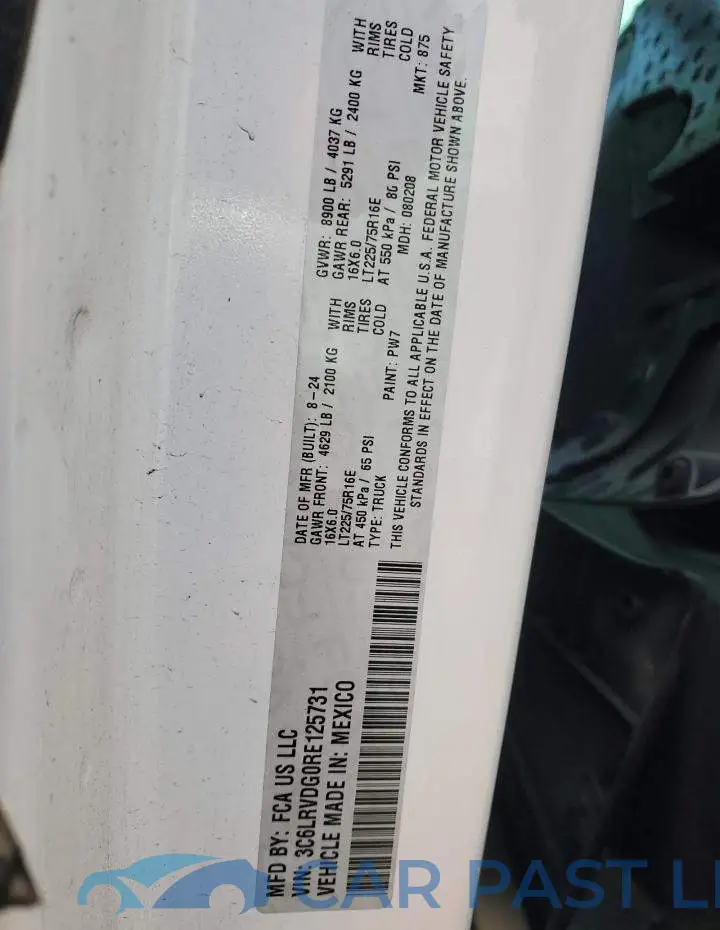 3C6LRVDG0RE125731# 14
