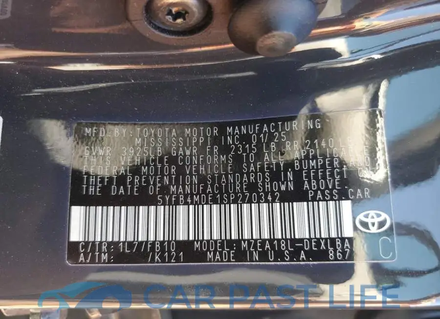 5YFB4MDE1SP270342# 13