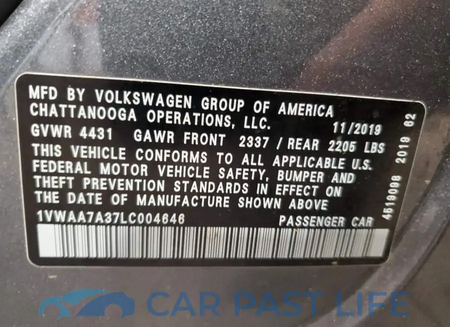 1VWAA7A37LC004646# 12