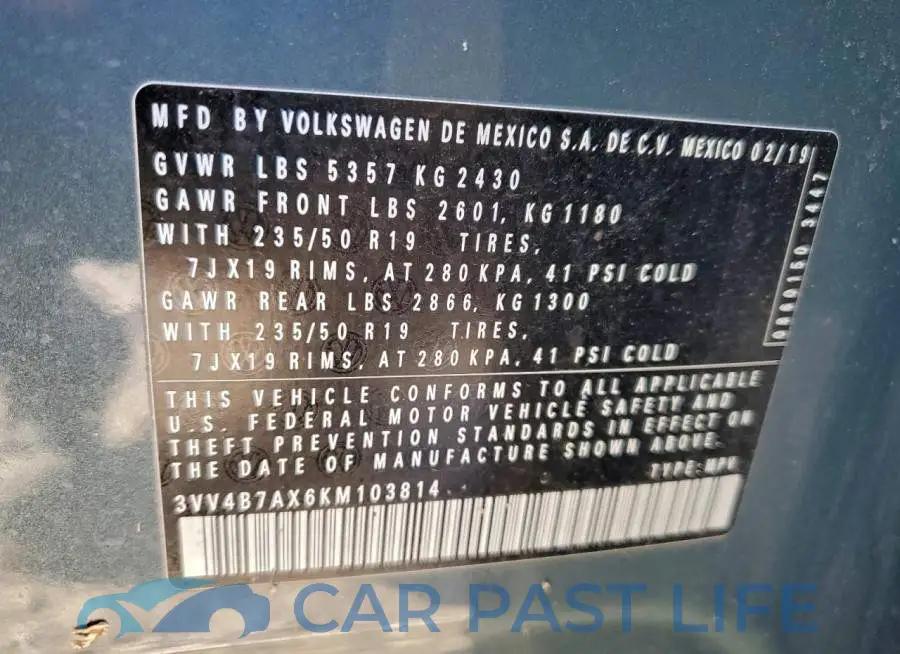 3VV4B7AX6KM103814# 13