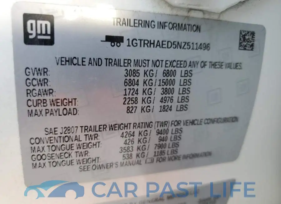 1GTRHAED5NZ511496# 12