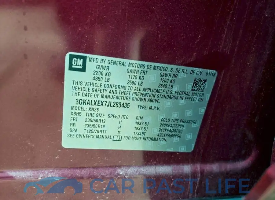 3GKALXEX7JL283435# 14