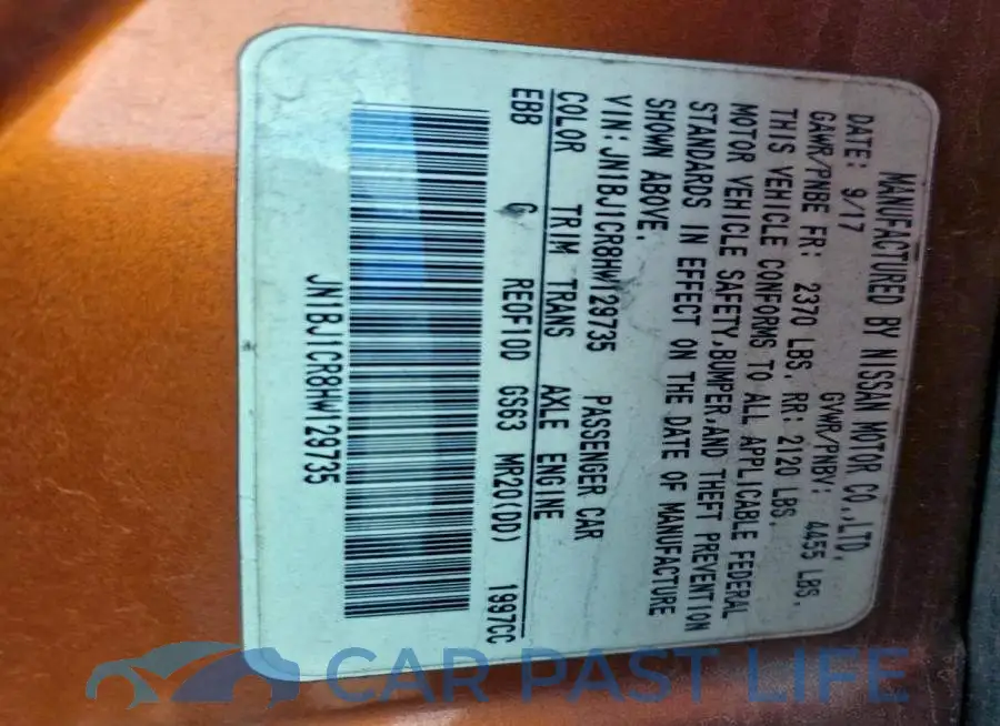 JN1BJ1CR8HW129735# 13