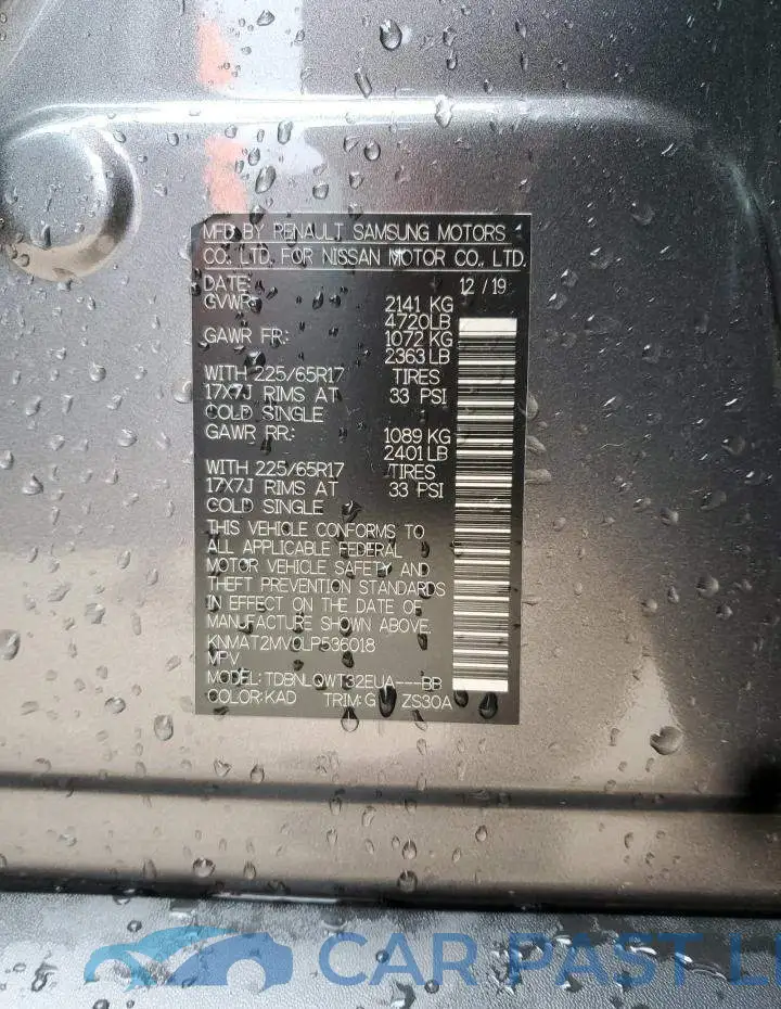 KNMAT2MV0LP536018# 12