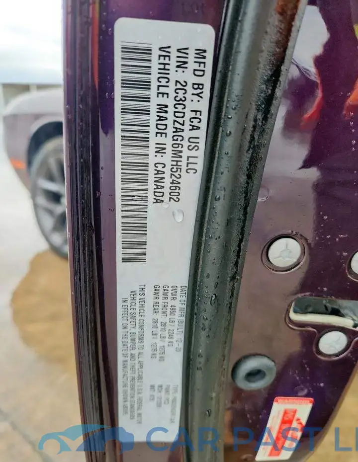 2C3CDZAG6MH524602# 13