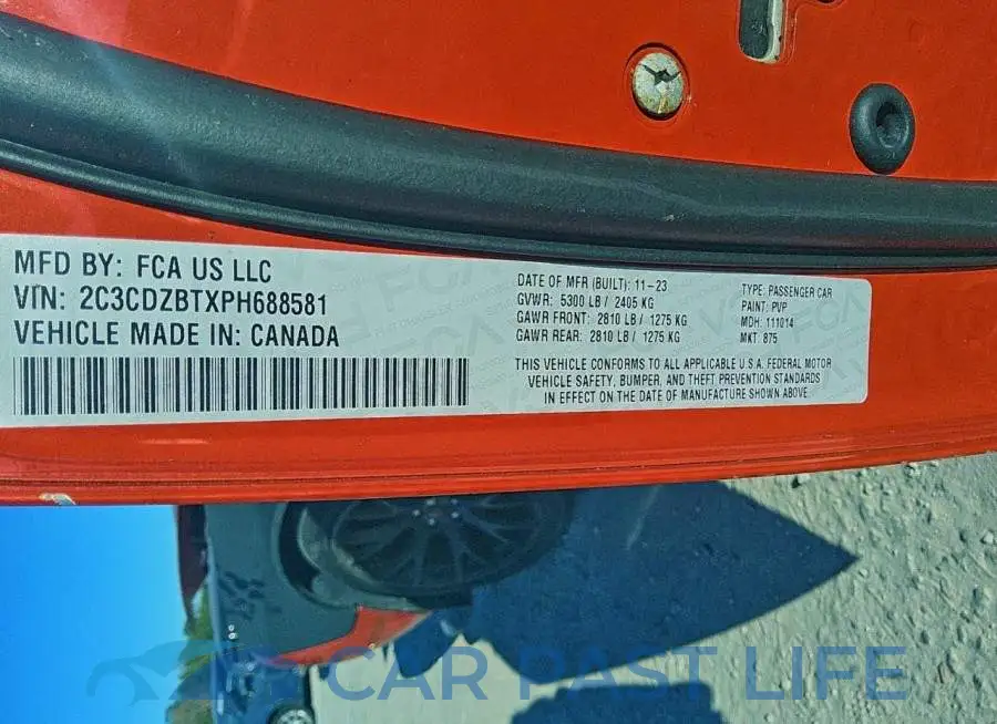 2C3CDZBTXPH688581# 12