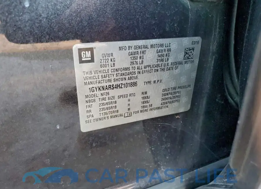 1GYKNARS4HZ101886# 12