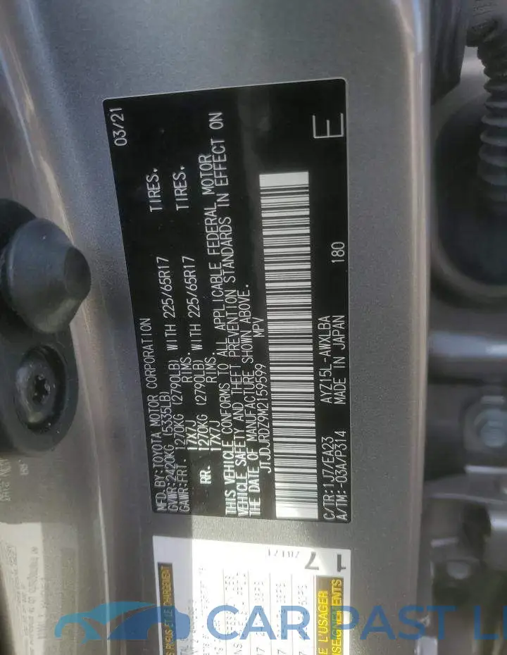 JTJDJRDZ9M2159599# 13