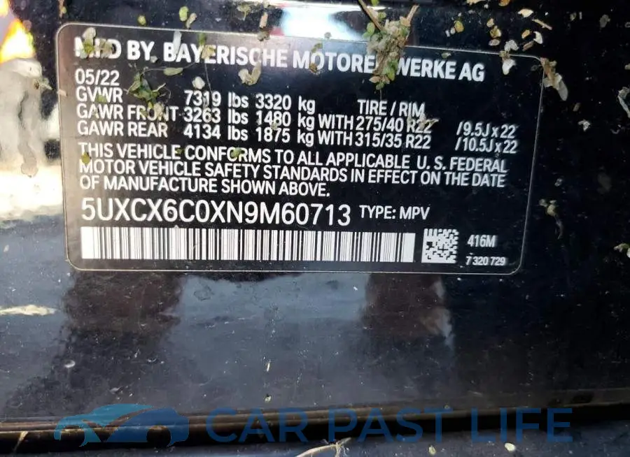 5UXCX6C0XN9M60713# 13