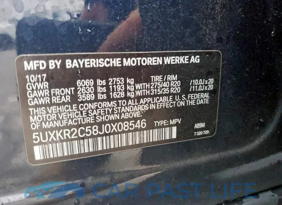 5UXKR2C58J0X08546# 13