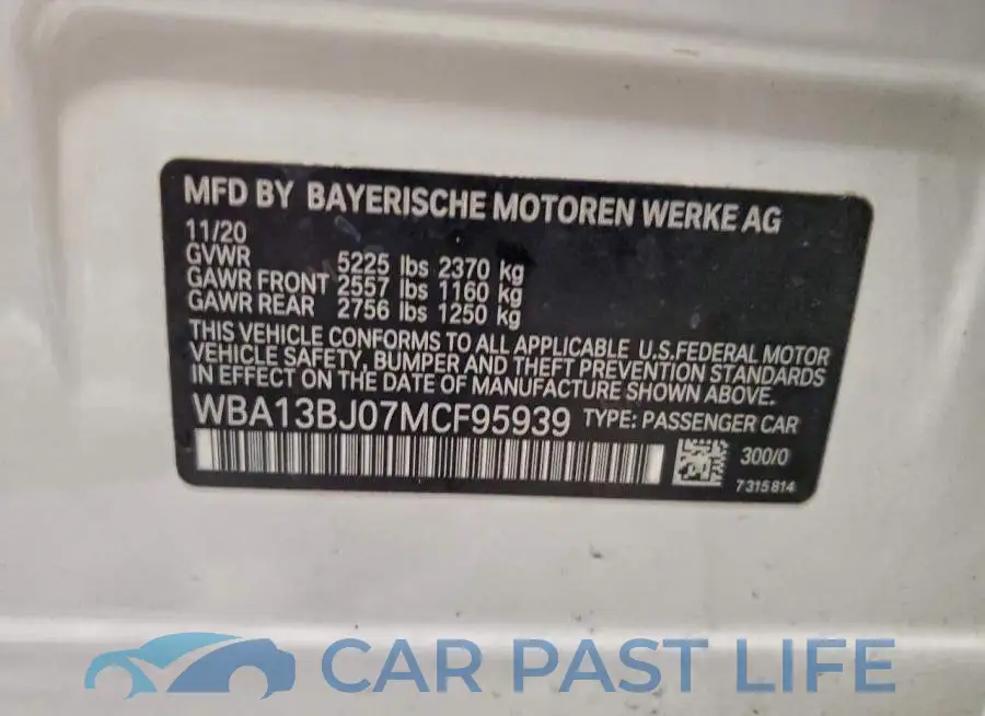WBA13BJ07MCF95939# 12