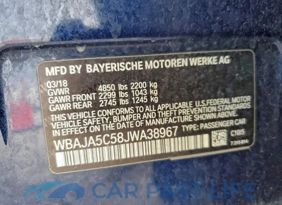 WBAJA5C58JWA38967# 12