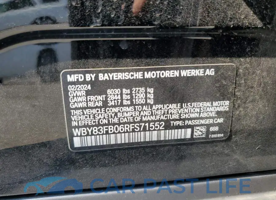 WBY83FB06RFS71552# 12