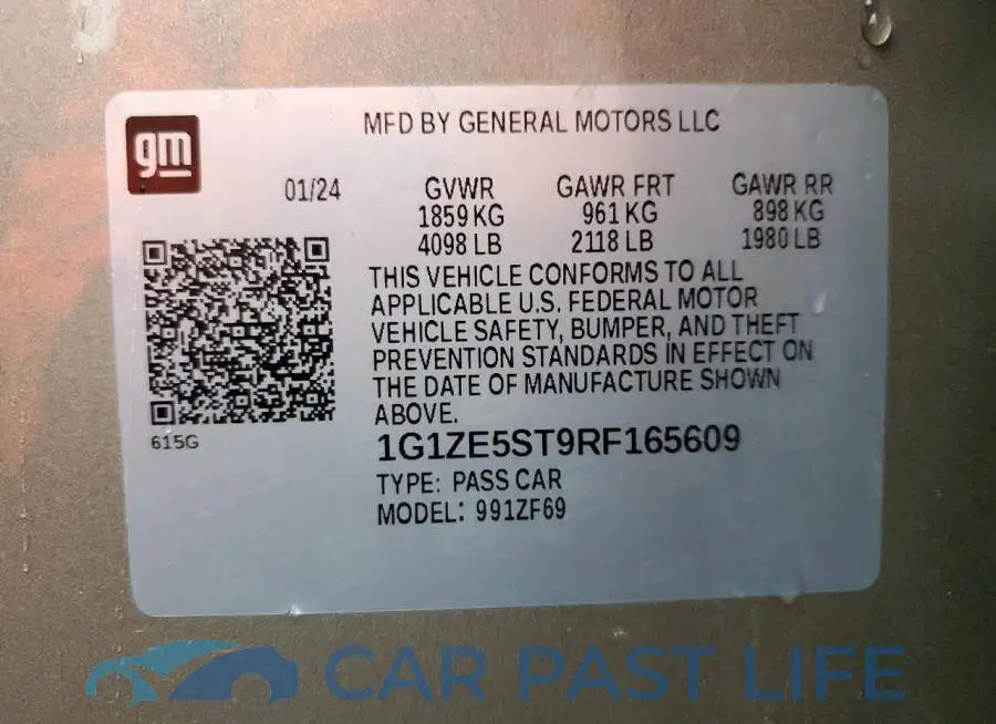 1G1ZE5ST9RF165609# 12