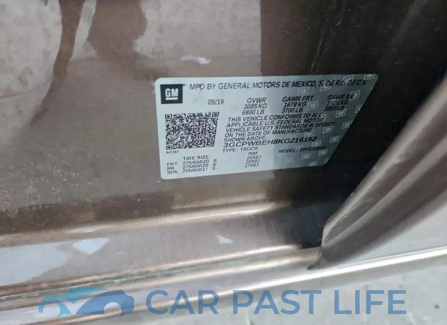 3GCPWBEH8KG216152# 12