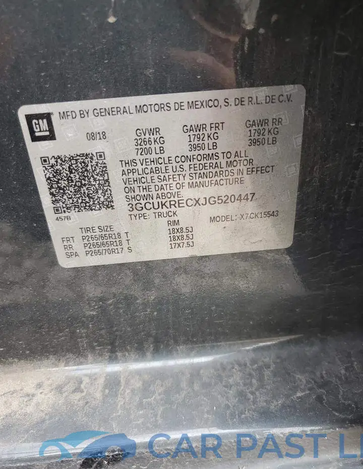 3GCUKRECXJG520447# 12