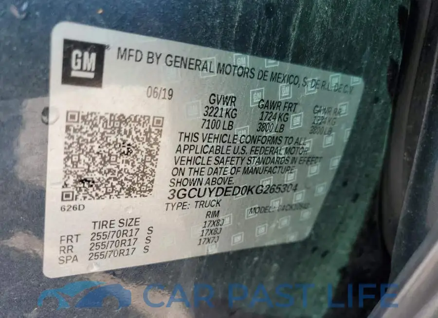 3GCUYDED0KG265304# 13