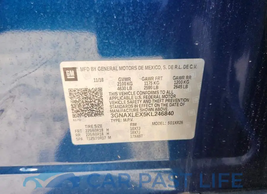 3GNAXLEX5KL246840# 13