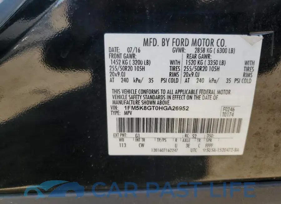 1FM5K8GT0HGA26952# 13