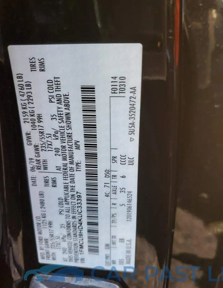 1FMCU9HD4KUC33397# 14