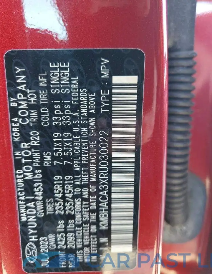KM8HACA3XRU030022# 13