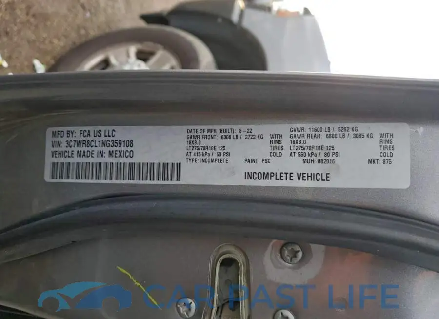 3C7WR8CL1NG359108# 12