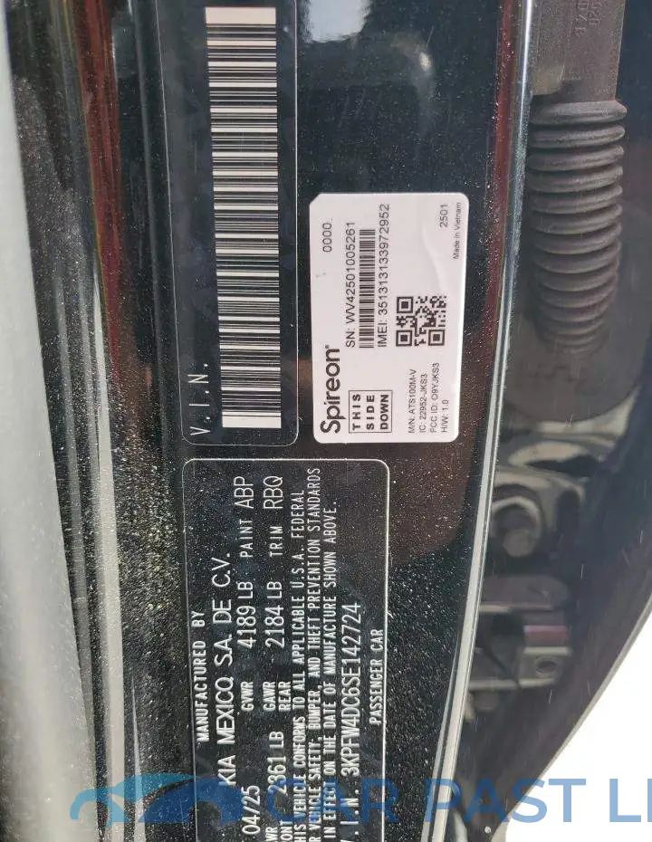 3KPFW4DC6SE142724# 12