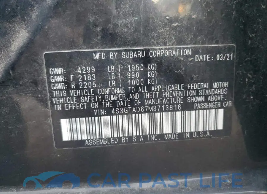 4S3GTAD67M3713816# 13
