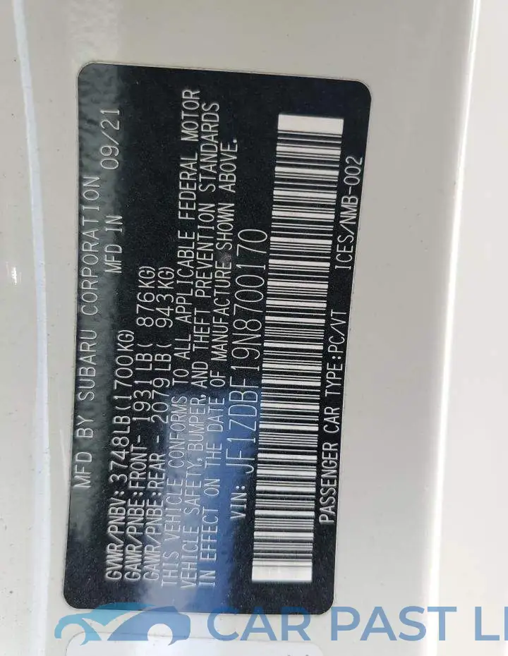 JF1ZDBF19N8700170# 12