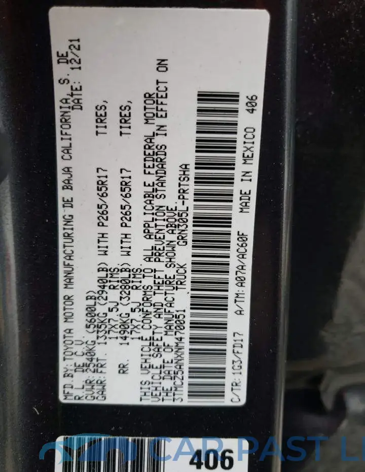 3TMCZ5ANXNM470051# 12