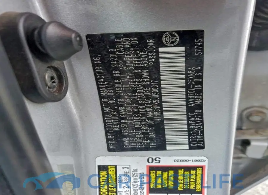 4T1B31HK5JU500317# 12