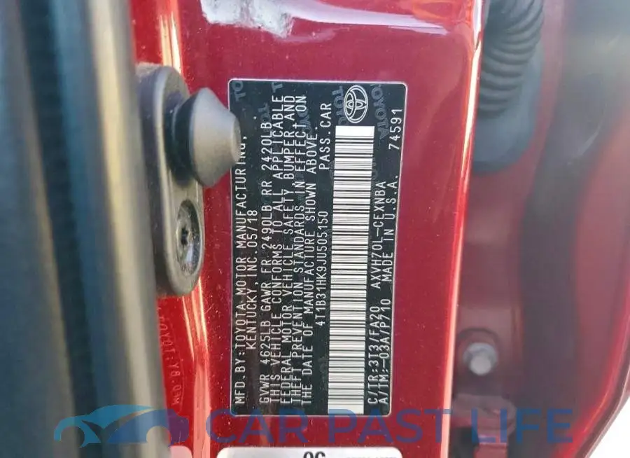 4T1B31HK9JU505150# 13