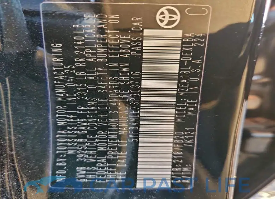 5YFB4MDE7SP303716# 13