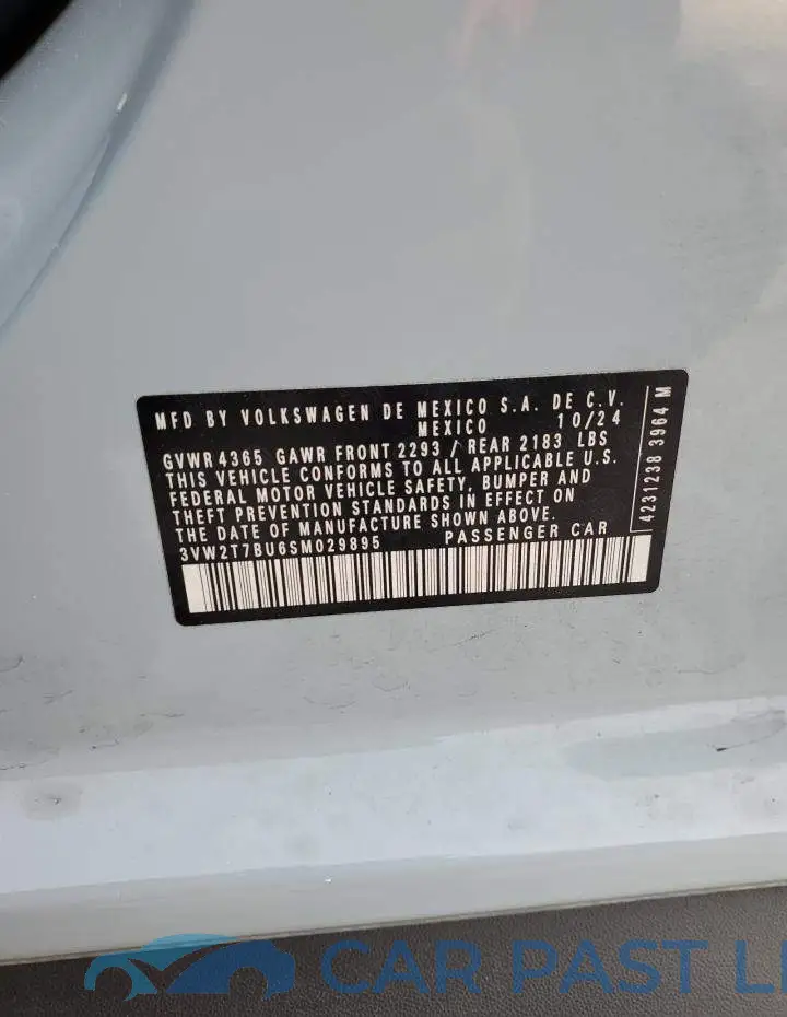3VW2T7BU6SM029895# 12