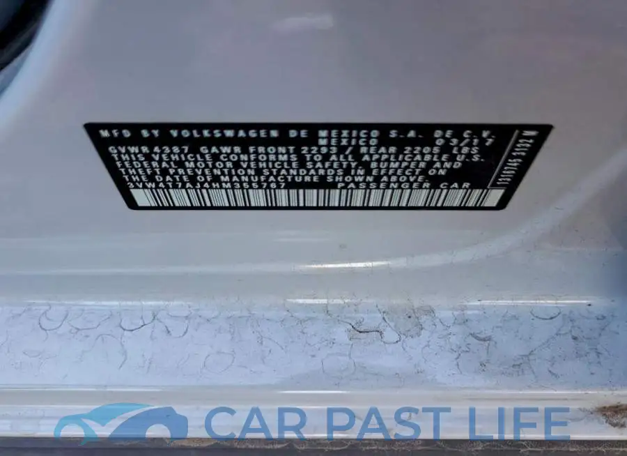3VW4T7AJ4HM355767# 12